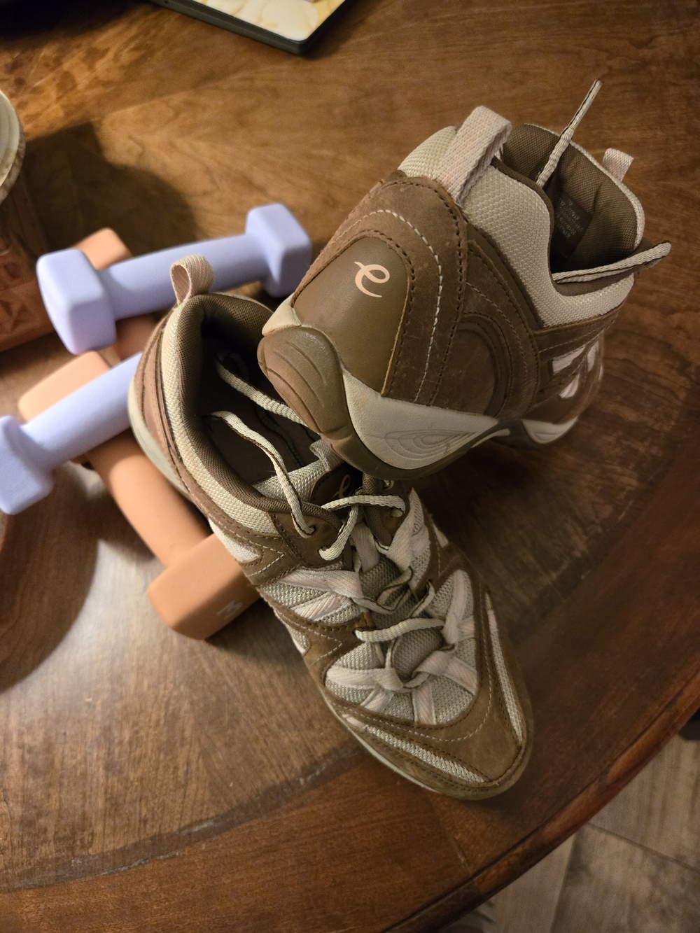 Easy SPIRIT Women's Brown and Beige Athletic Sneakers 7